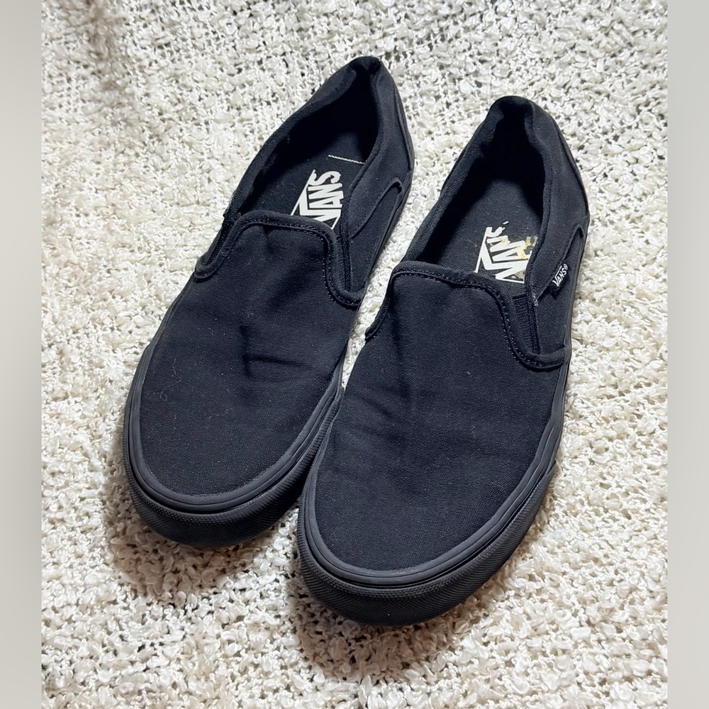 Vans Women's Black Canvas Slip-On Sneakers